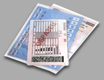 Двухмерный штрих-код PDF417 на водительском удостоверении